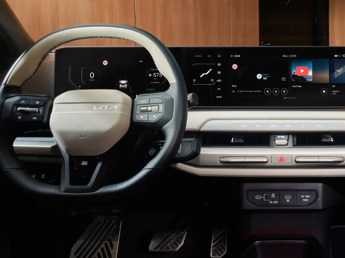 Kia EV4 steering wheel and display