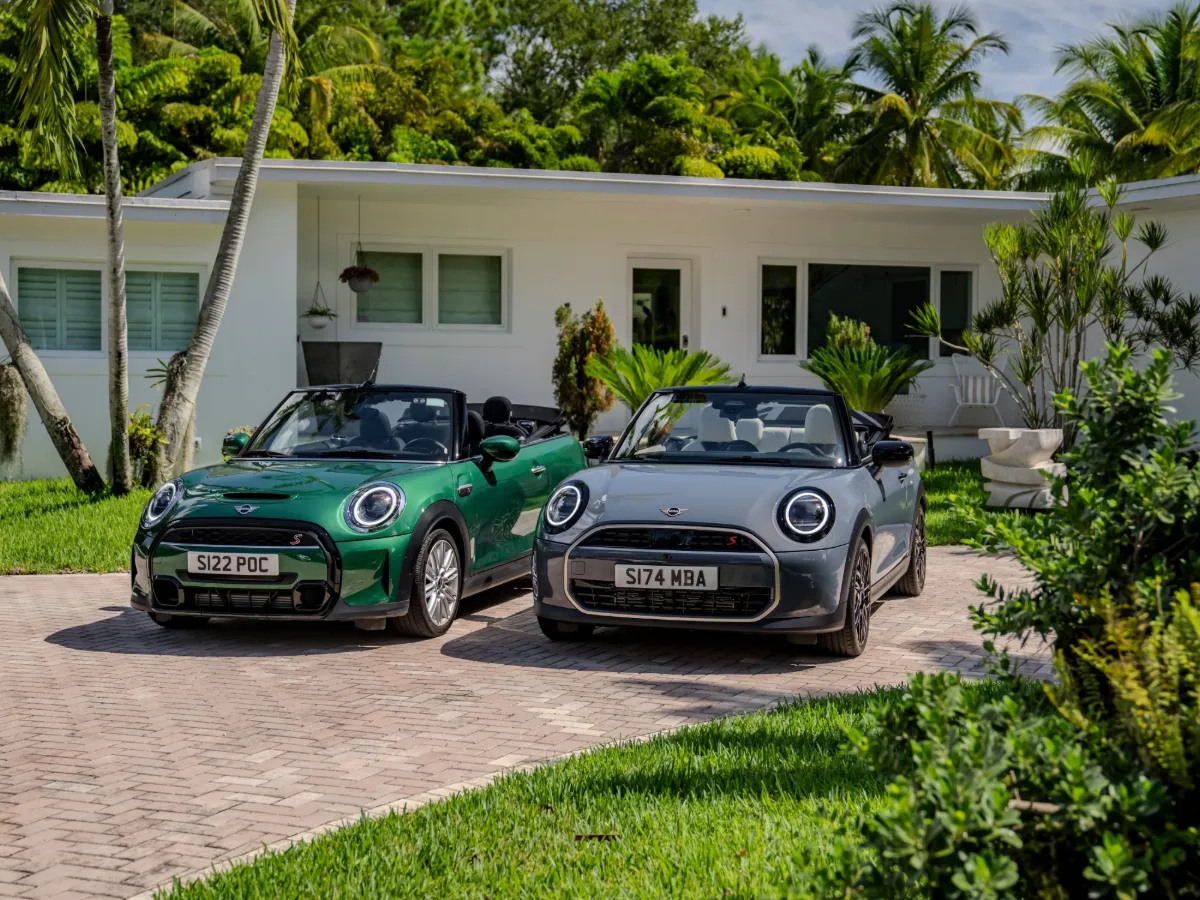 MINI Cooper Convertible in green and grey